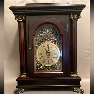 Bombay Company Mahogany/Cherry Finished Mantel Chiming Clock